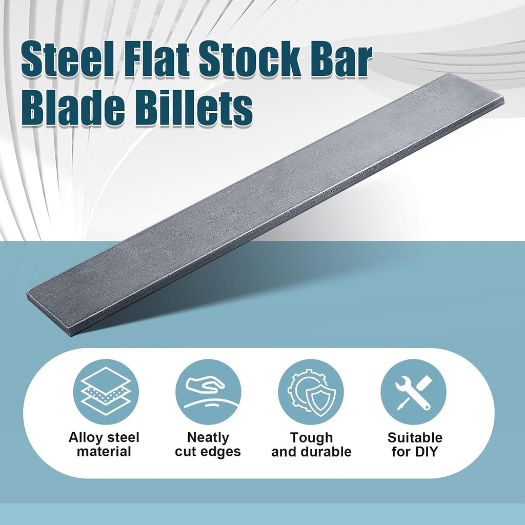 1 Pcs 2 x 1/4 x 12 Inch Steel Flat Bar Metal Hot Rolled Steel Plate | 6mm x 50mm x 305mm Flat Plate Solid Plain Metal