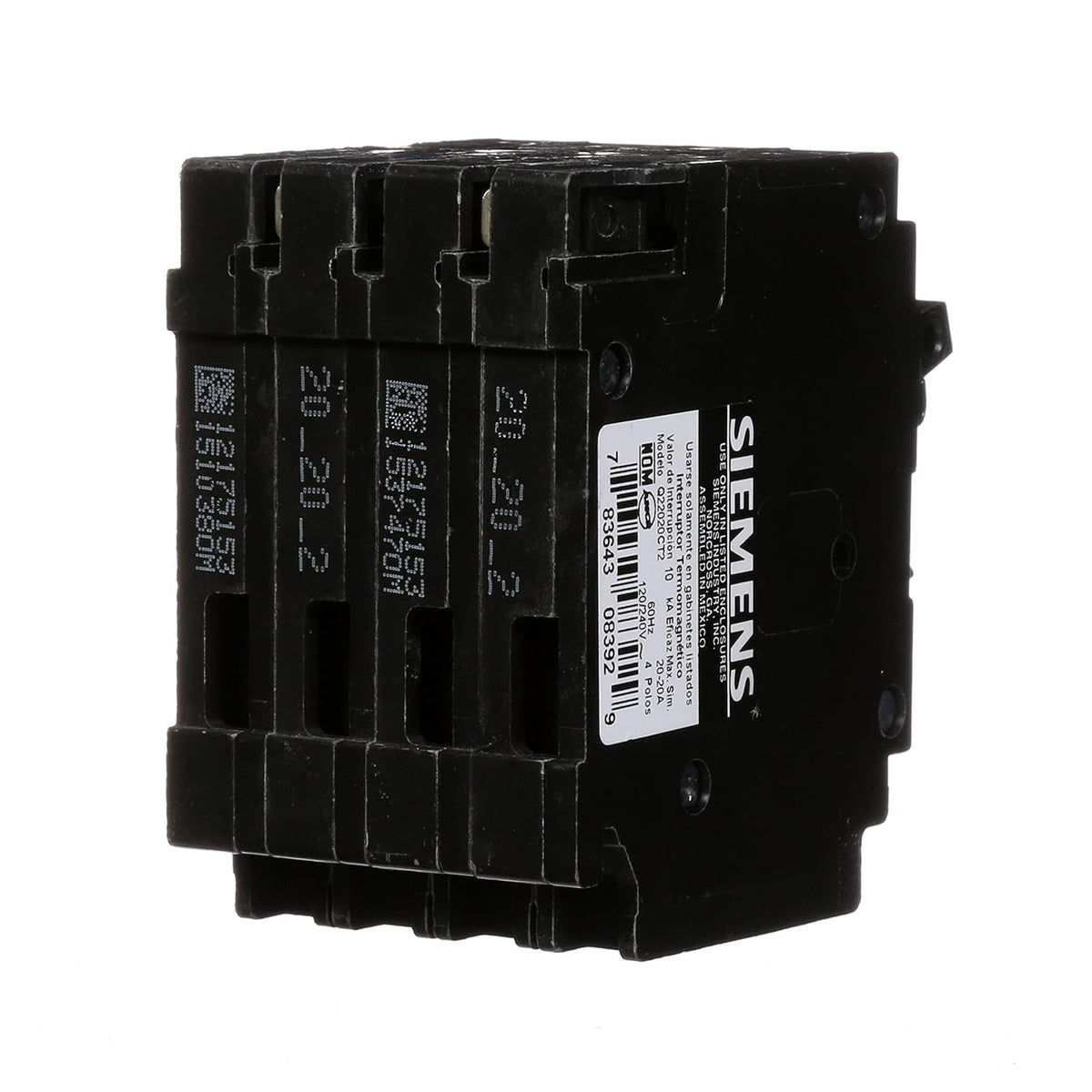 Siemens Q22020CT2 Two 20-Amp Double Pole Circuit Breaker