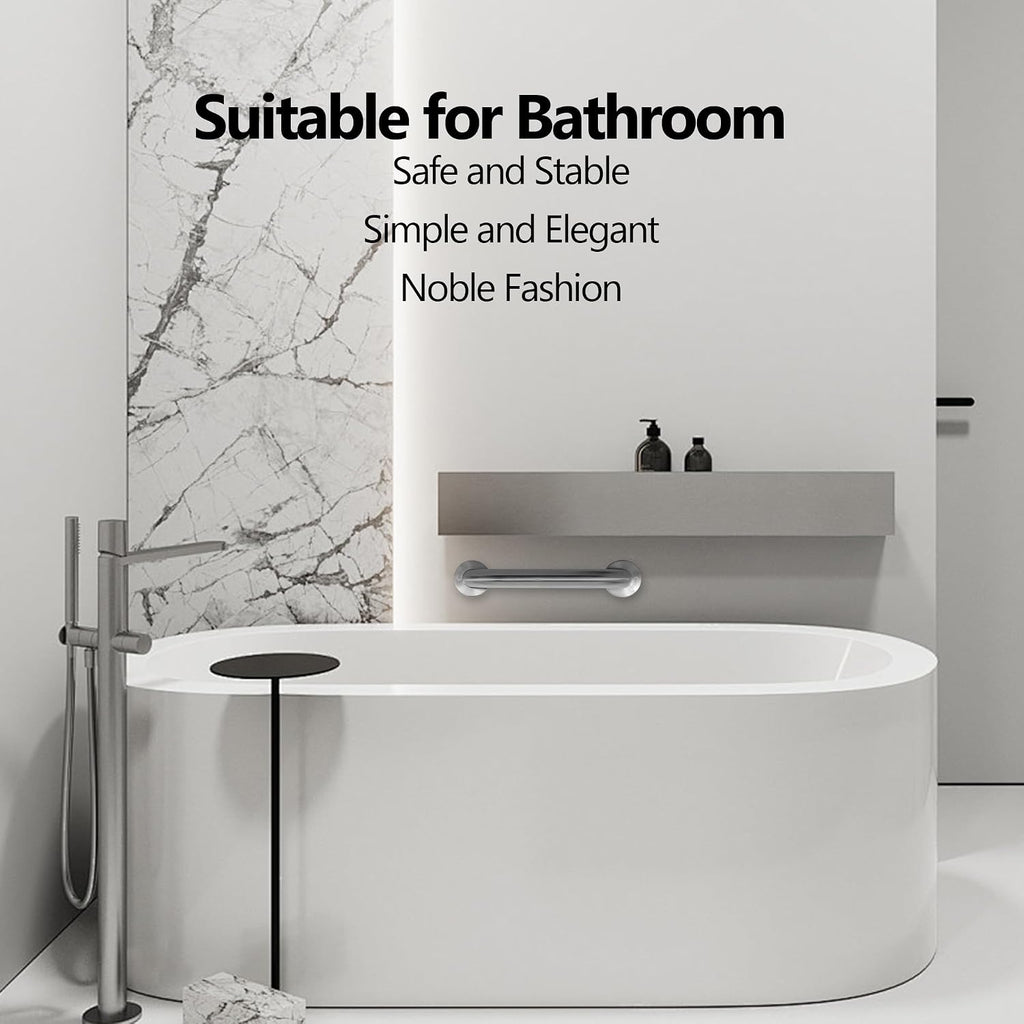Shower Grab Bar, 2 Pack 12 Inch Brushed Nickel Bathroom Safety Bar, 1.25" Diameter 304 Stainless Steel Grab Bars for