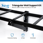 Cable Runway Triangular Wall Support Kit, Parallel Mount, Black, 6-Pack