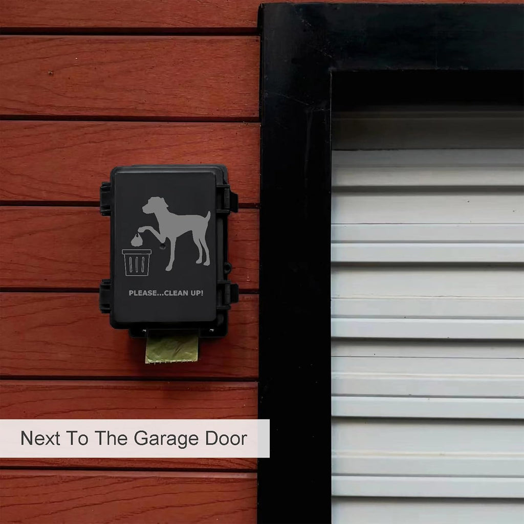 Dog Poop Bag Dispenser Wall Mounted Waterproof Outdoor Pet Waste Bags Dispenser Station with Cute Doggie Poo Images