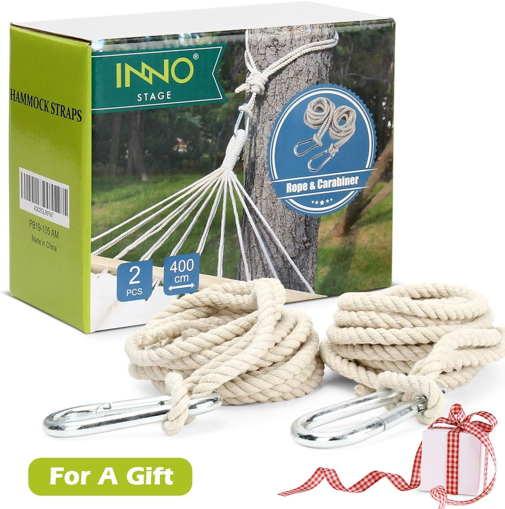 13FT Hammock Hanging Straps, Carabiner Hooks, Indoor Outdoor Use | Easy quick installation, fits hammock, tree swing
