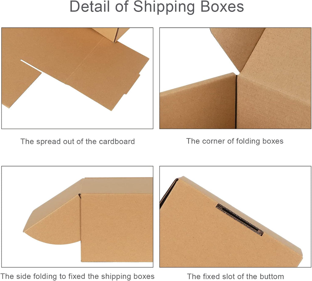 Shipping Boxes 9x6x4 Set of 20, Corrugated Cardboard Box for Packing Small Business, Brown