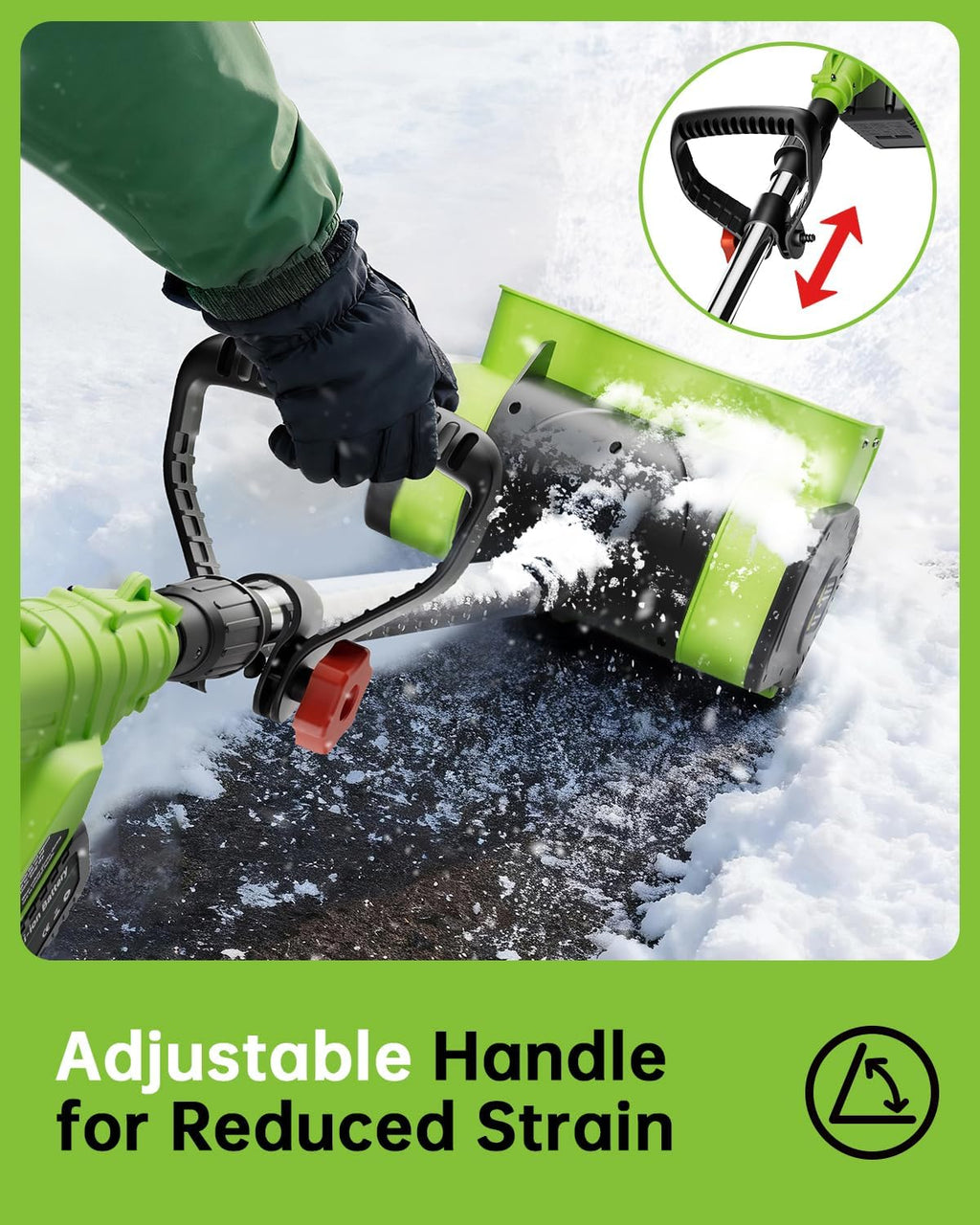 12-Inch 20V Cordless Electric Snow Shovel - 16ft Throwing Distance, Battery Snow Blower for Driveway, Sidewalk
