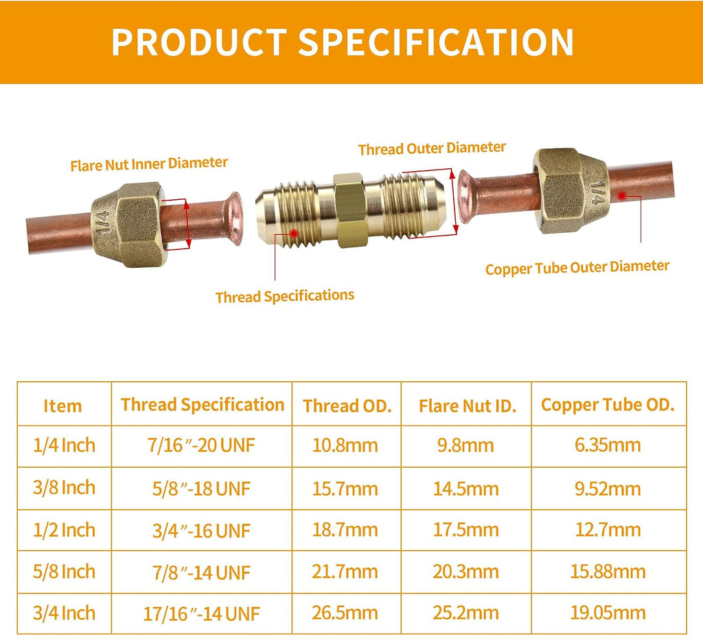3/8 Inch AC Copper Pipe Extension Connector for Line Repair