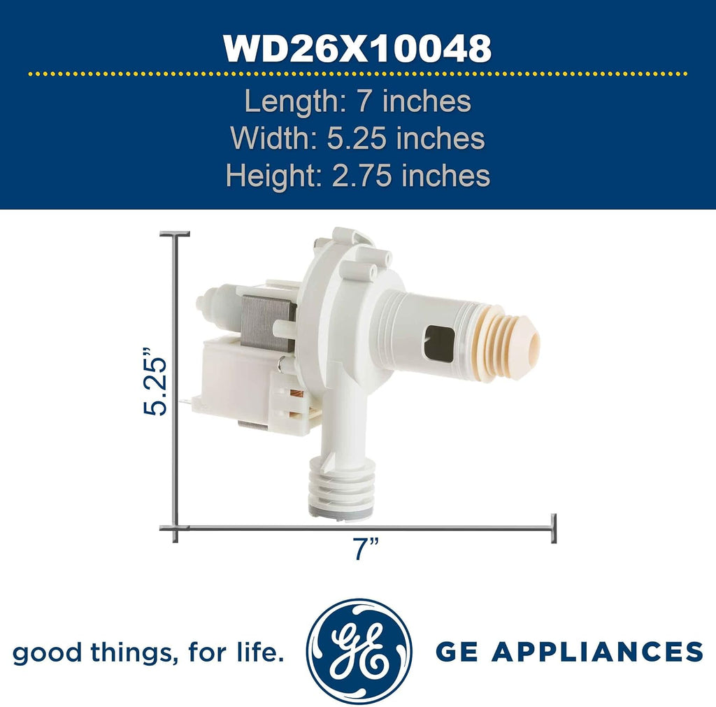 GE WD26X10048 Genuine OEM Drain Pump Assembly for GE Dishwashers