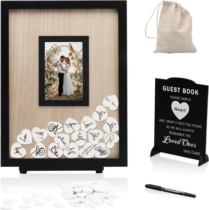 Wedding Guest Book Alternative, Guest Book Wedding Reception, Wedding Guest Book with Wooden Hearts Guest Book Signs