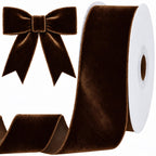 10 Yards Brown Velvet Ribbon for Christmas Tree, 2 Inch