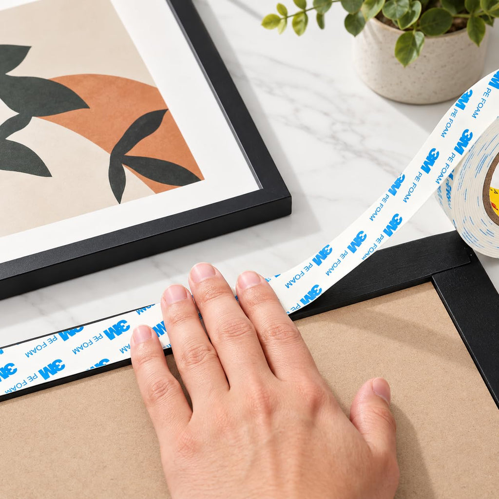 3M Double Sided Tape 0.39"×16.5Ft No Damage Removable Wall Tape, White