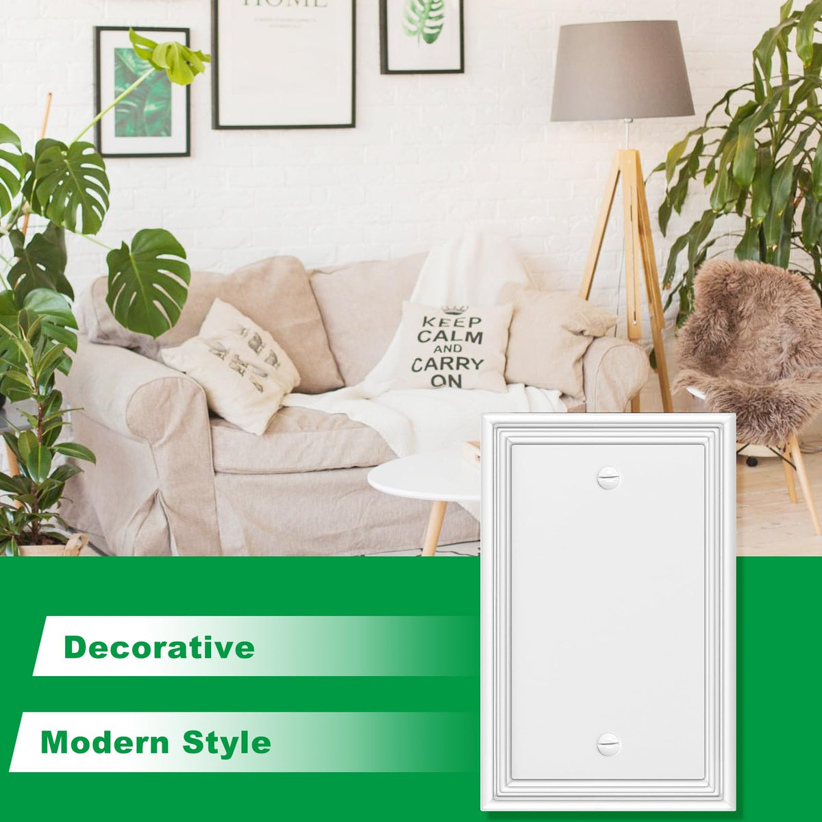 White Modern Decorative Blank Wall Plate Light Switch Cover