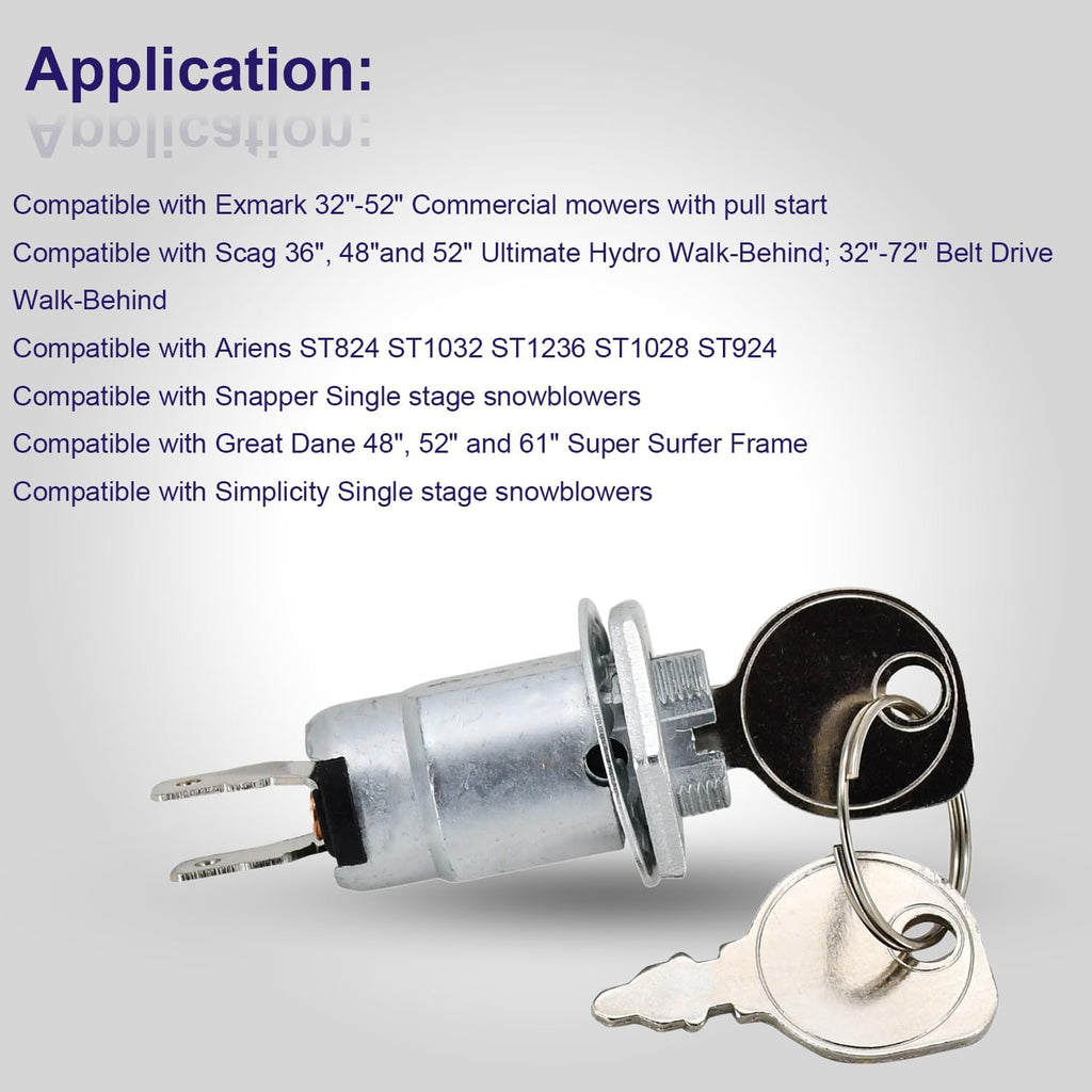 430-029 Ignition Starter Switch 2 Terminals 1-403121 48609 7017817YP Compatible with Ariens AYP Cub Cadet Exmark MTD Scag Troy-Bilt Snapper Simplicity Great Dane Lawn Mower Snowblowers Engine