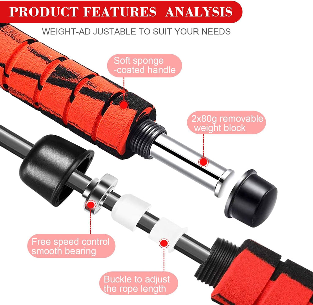 Weighted Cordless Jump Rope for Fitness[Suitable for Different Ages and Levels] Ropeless Jump Rope for Boxing MMA WOD
