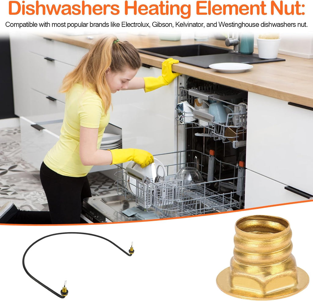 154106202 Dishwasher Nut Replacement for Frigidaire, Electrolux, Kenmore, Crosley - Replaces AP3965251, 154106201, 5300806834, 5303351029, 8-6834