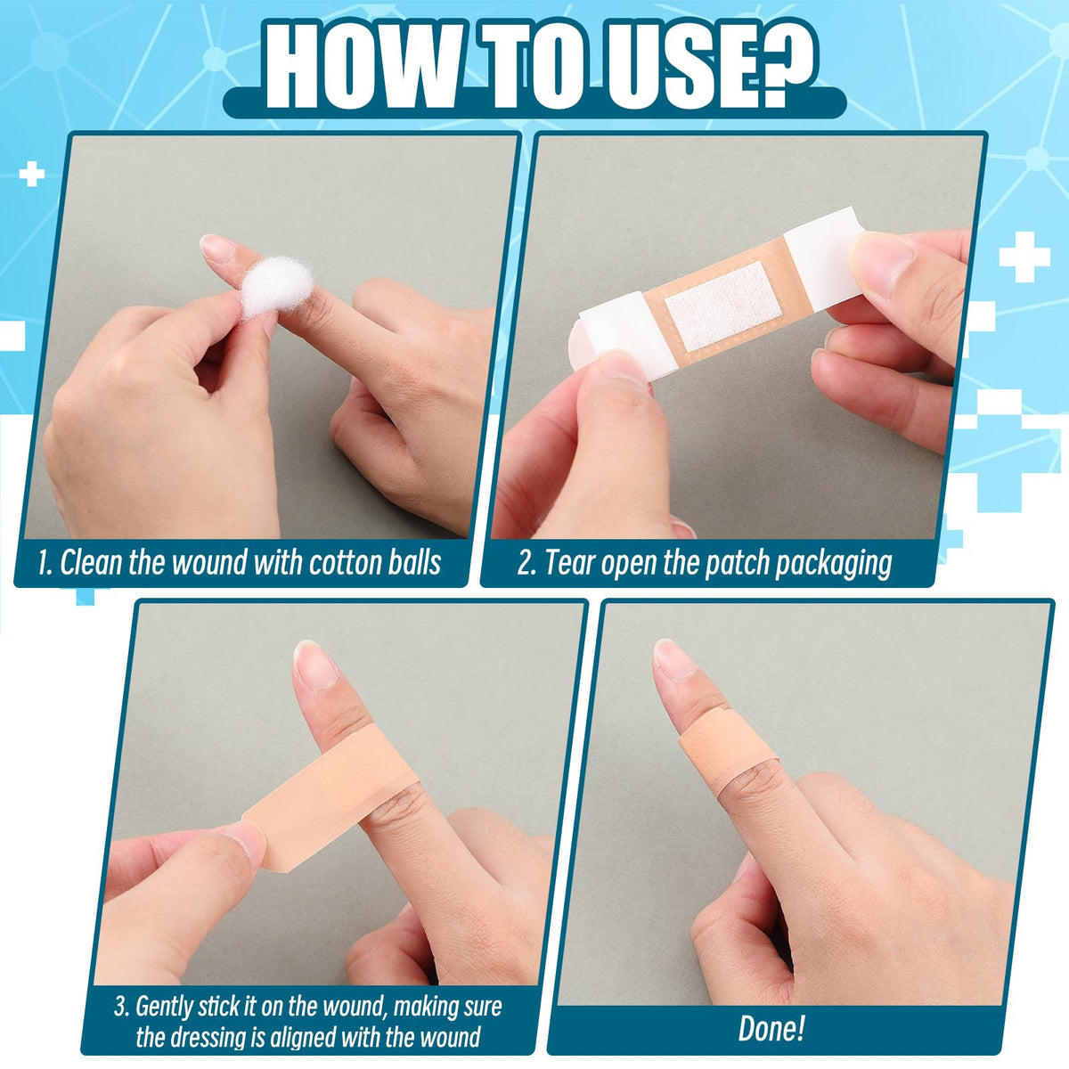 1500 Pcs 3/4" X 3" Adhesive Waterproof Bandages Bulk