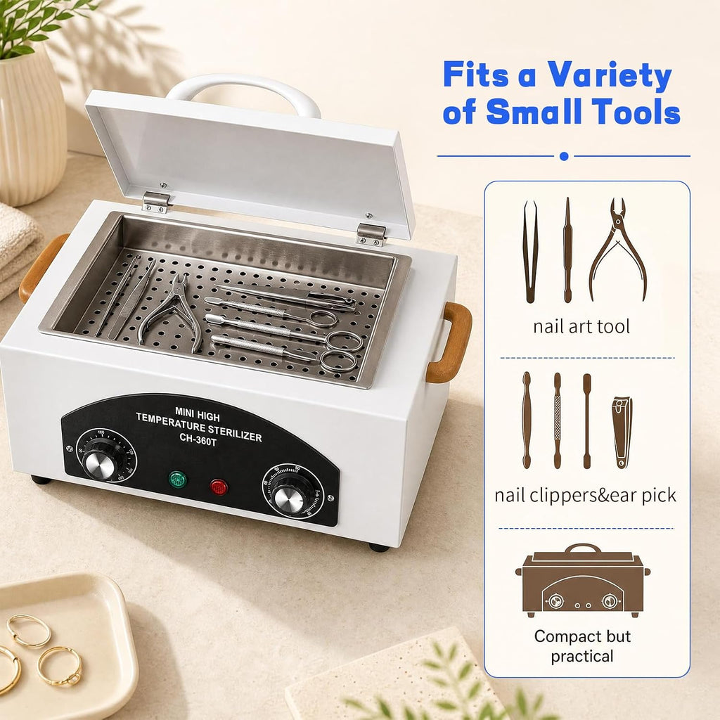 High Temperature Sterilizer Autoclave Machine, 110V 300W 1.5L Metal Tool Cleaner Machine, esterilizador de manicura