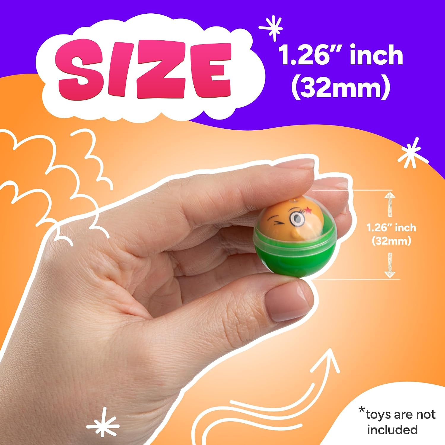 Capsule Vending Machine Translucent Round Capsules Empty 50 pcs 1.26 inch - Gumball Machine Capsules Bulk Party