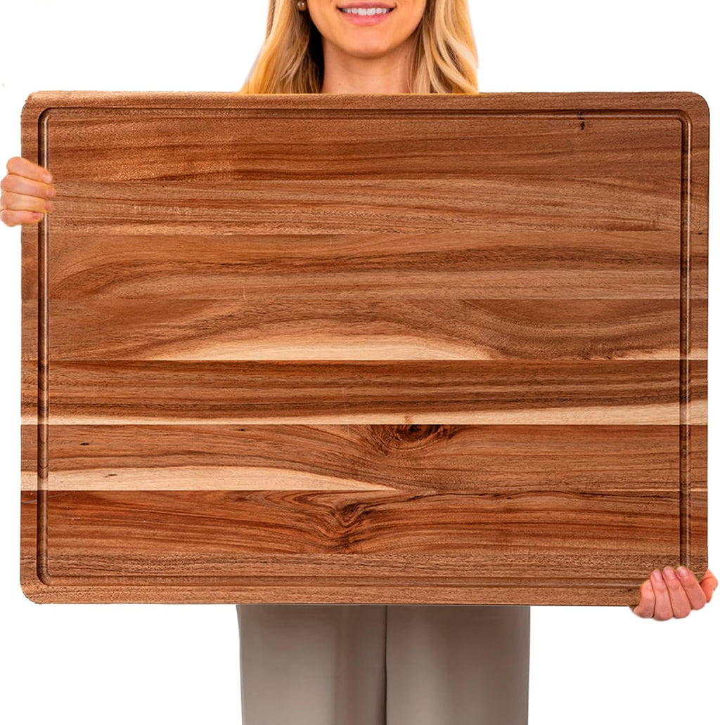 24 x 18 In Acacia Cutting Boardfor Kitchen, XXL Extra Large Charcuterie Cheese Platter Serving Tray, Food Prep and