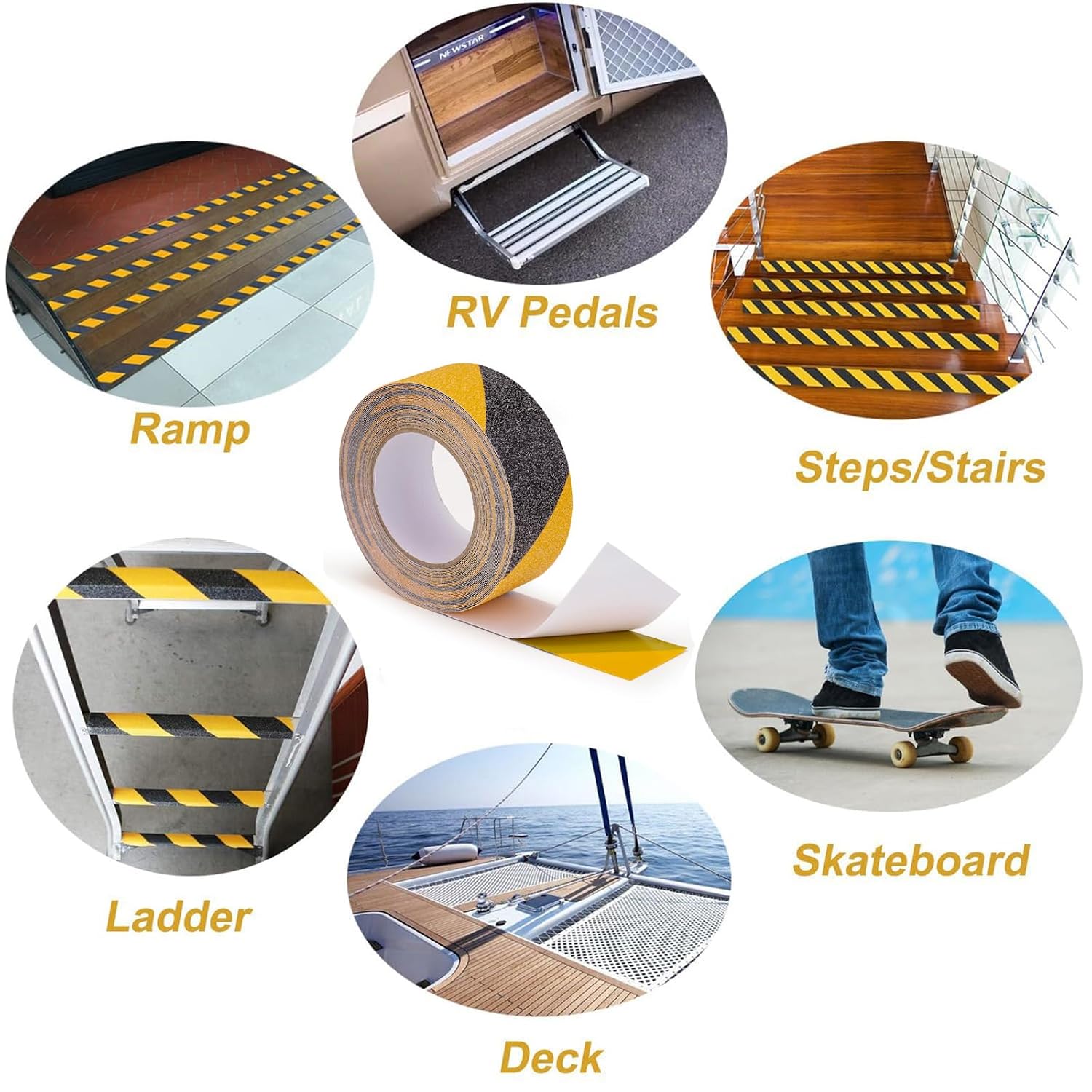 Anti Slip Tape 2" x 60Ft Heavy Duty Grit Safety Grip for Stairs | Grip Tape for Steps, Floors, Indoor & Outdoor