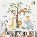 Jungle Animals Tree Elephant Wall Decals Stickers Nursery Decor