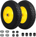 4.80/4.00-8 Pneumatic Tires, 16" Wheelbarrow Tire and Wheel 400LB Capacity, with 5/8" & 3/4" Bushing Kit