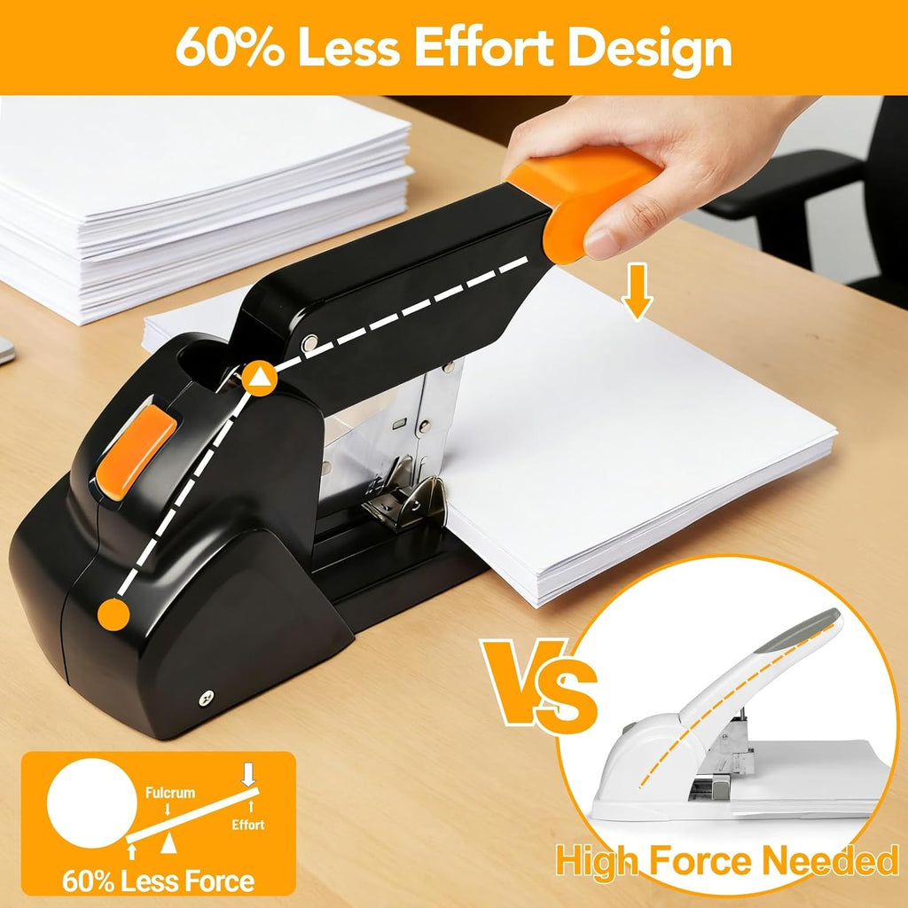 Heavy Duty Stapler 220 Sheets, Large Staplers for Desk with 7000 Staples, 60% Reduced Effort, 50,000+ Uses, Jam Free