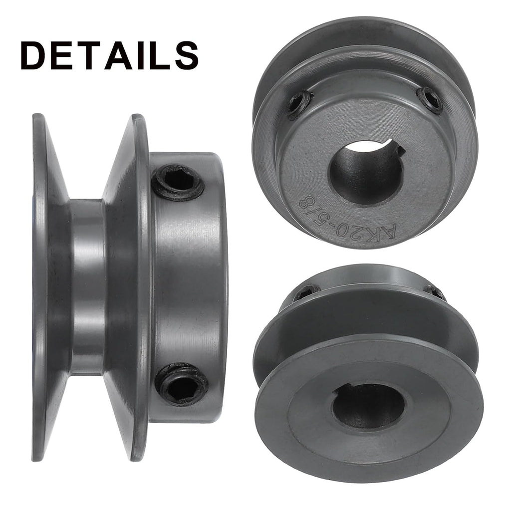 uxcell AK20-5/8 V-Belt Sheave 5/8" Bore, 2" OD, Single Groove Web Sheave