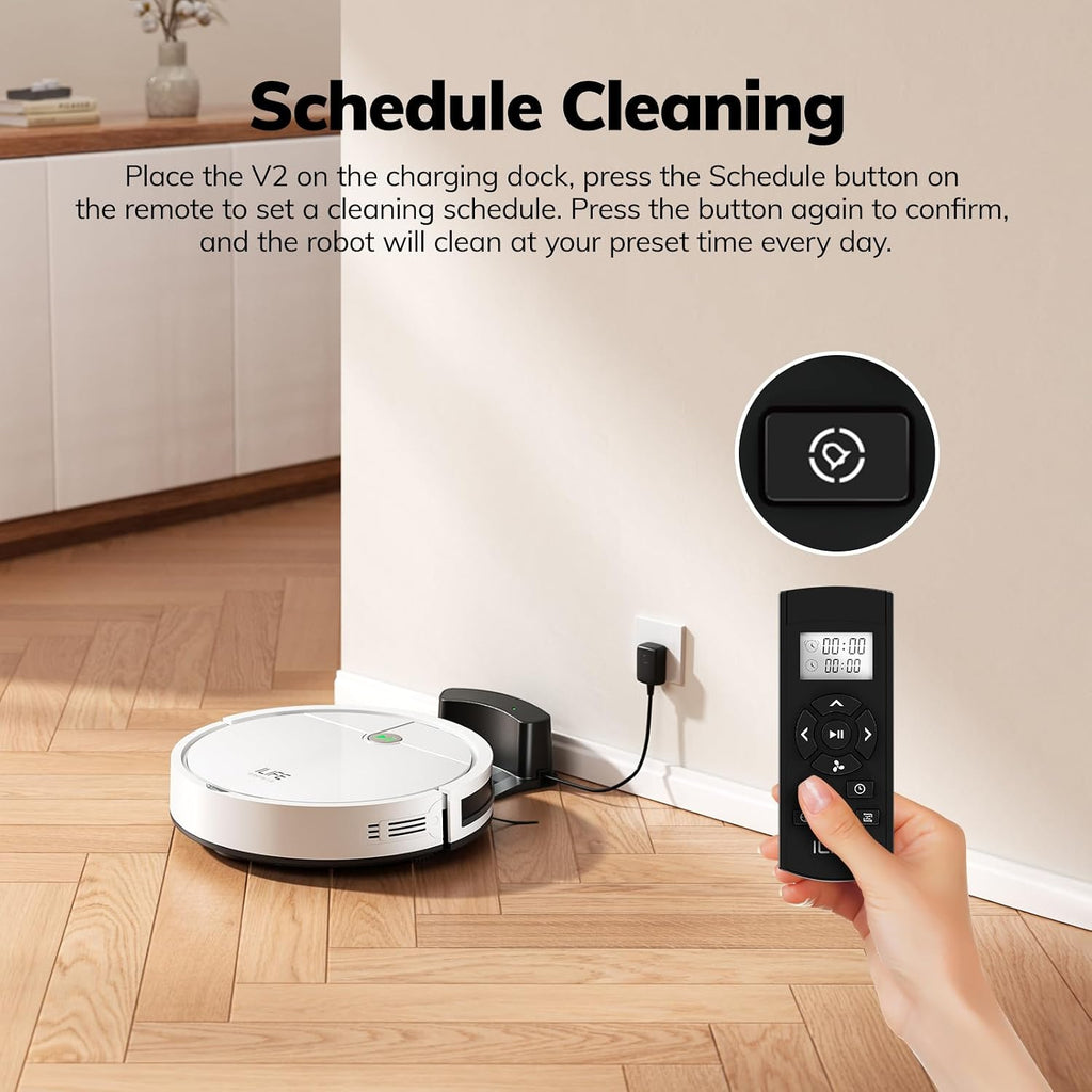 V2 Robot Vacuum Cleaner, Tangle-Free Suction | 120 Mins Runtime, Slim, Self-Charging Robotic Vacuum Cleaner, Ideal