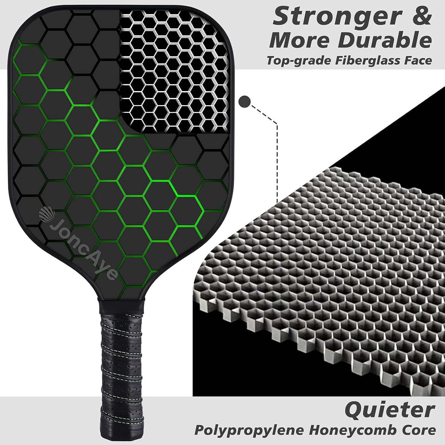 Pickleball Paddles Set of 4 or 2, USAPA Approved Fiberglass Rackets | with Outdoor Indoor Balls, Bag, Overgrip