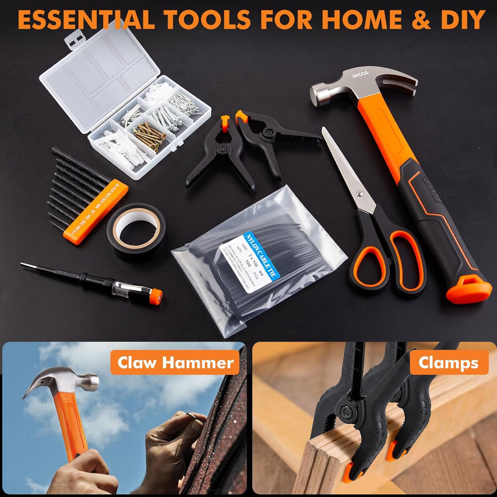 368 Piece Home Repair Tool Kit with Drawer Toolbox, Includes Hammer, Pliers, Screwdrivers, Wrench, Tape Measure &