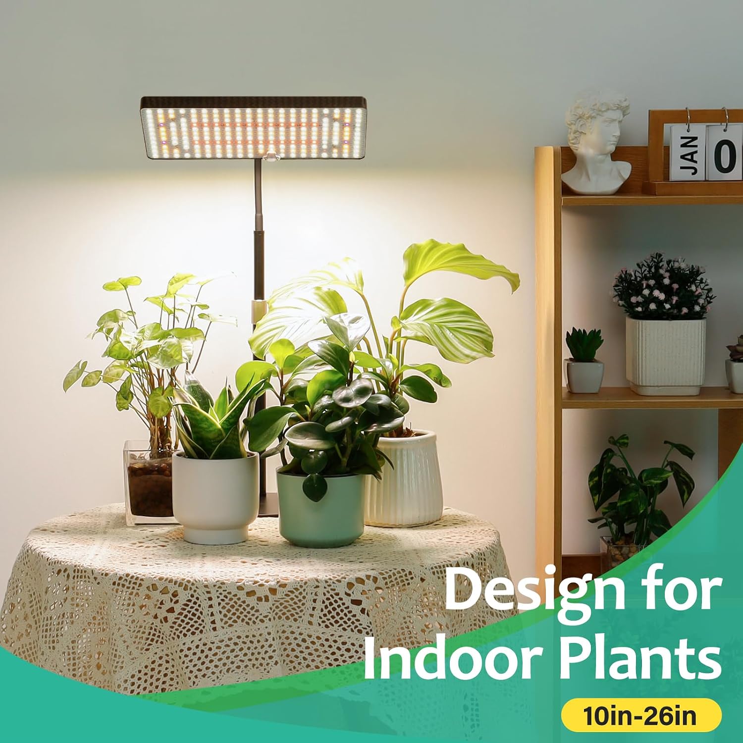 Desk Grow Light, 214 LEDs Full Spectrum Plant Light for Indoor Plants | Desktop Grow Lamp with 4/8/12H Timer, 10"-26"