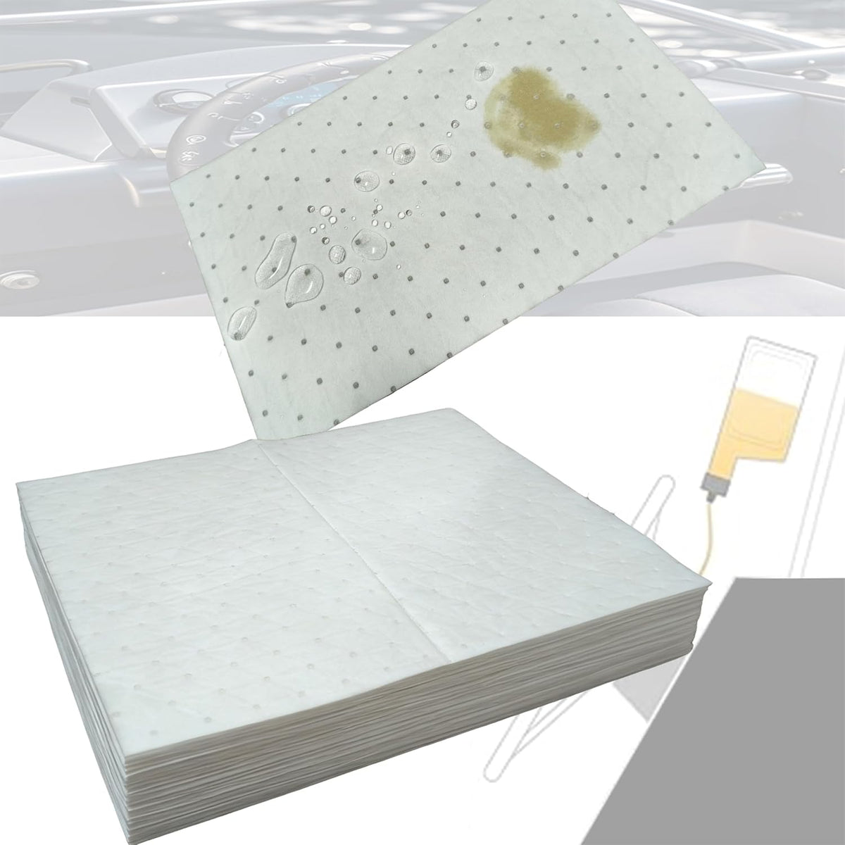 Oil Spill Absorbent Pads, 17"x13.8"