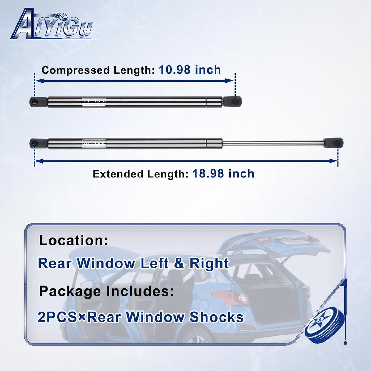 4365 Rear Window Shocks Struts for Jeep Liberty 2002-2007 4 Door