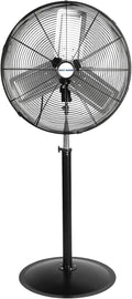 6450 CFM 24" High Velocity Pedestal Oscillating Fan, 3-Speed Adjustable Height Industrial Floor Fan with Aluminum