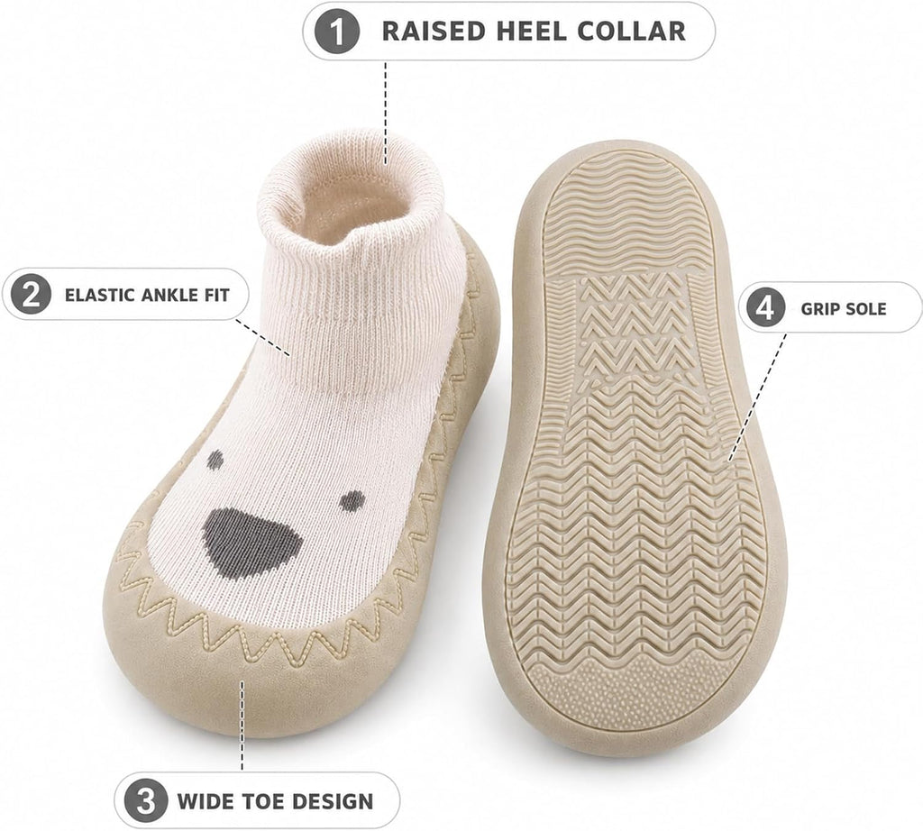 Baby Sock Shoes Non-Slip Toddler First Walking Shoes for Boys Girls