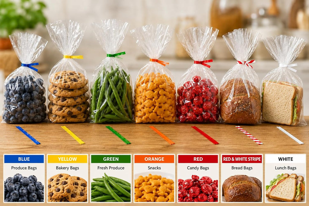 4 Inch Red Twist Ties - 2000 Count | Paper Coated Wire Bag Ties | Bread Bags, Bakery, Candy, Coffee & Food Packaging