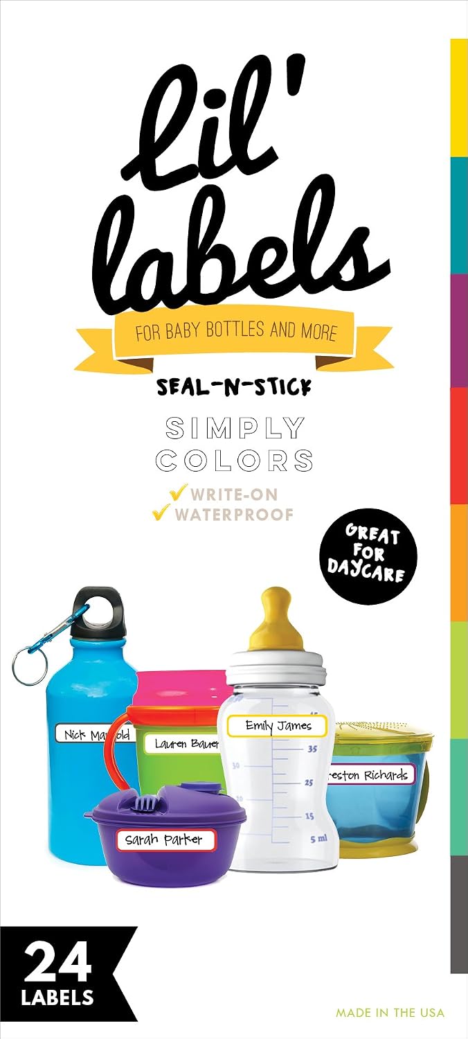 Bottle Labels, Food Pantry Label, Write-On, Self-Laminating, Waterproof Kids Name Labels for Baby Bottles for Daycare