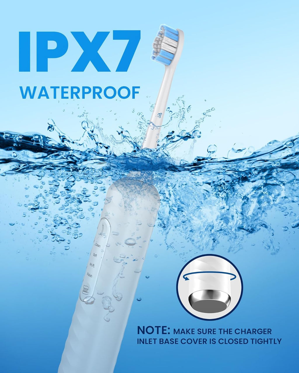 Electric Toothbrush with Water flosser, 3 in 1 Teeth Cleaning Kit with 7 Modes, Electric Toothbrush and flosser