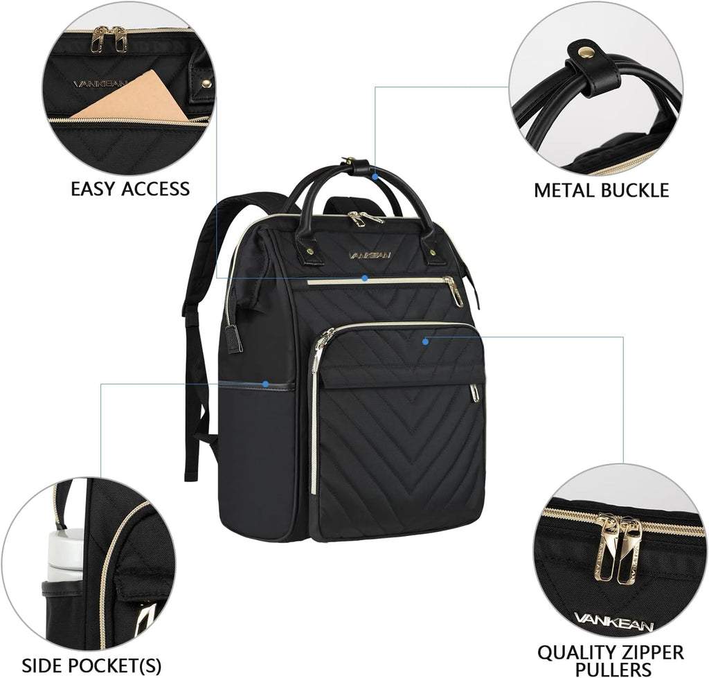 17 Inch Laptop Backpack for Women Fashion Computer Work Bag, Large Capacity Waterproof Backpack, College Daypack