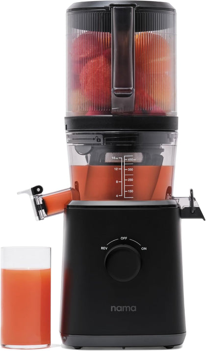 J2 - Cold Press Juicer - Hands-Free - Black | Wide Mouth Hopper fits a whole recipe - Zero Waste Masticating - High
