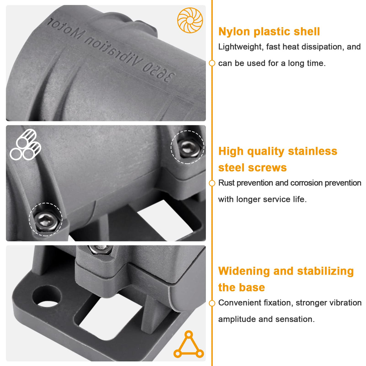 JIAWANSHUN DC24V Vibration Motor 3800RPM with Speed Adapter
