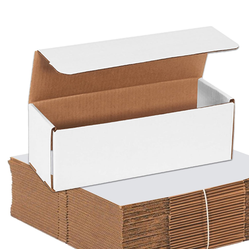 AVIDITI White Shipping Boxes 12"L x 4"W x 4"H, 25-Pack - White Box Crush-Proof Mailers for Packaging, Storage, Gifts