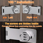 Closet Locks for Double Doors - Keyless Cabinet Lock with Code - 3-Digit Combination Password Pantry Locks Latch