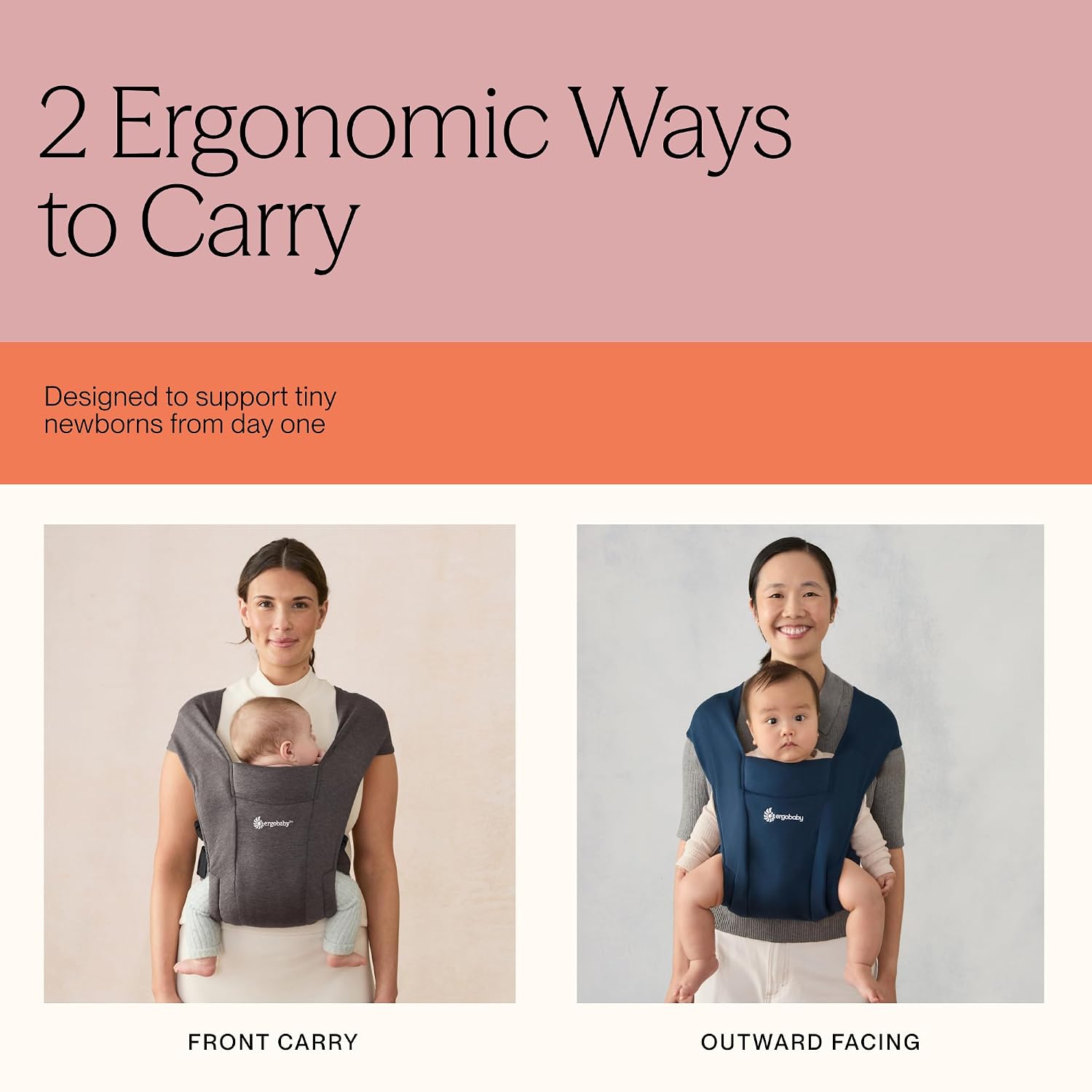 Embrace Newborn Baby Carrier for Infants 0-12 Months | Ergonomic 2-Position Infant Carrier with Head and Neck