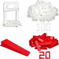 Tile Leveling System, 100 Tile Spacers 1/16" And 20 Reusable Wedges