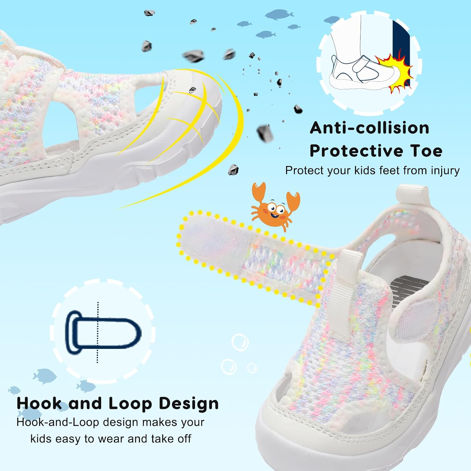 Kids Water Shoes Boys Girls Barefoot Aqua Socks for Swim Surf Pool Beach Sport Lightweight Breathable Sandal Athletic
