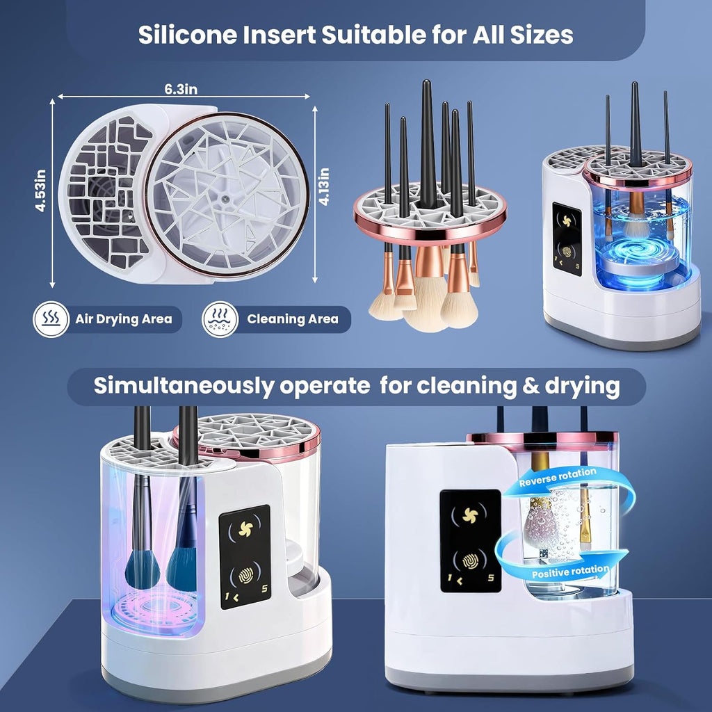 3 IN 1 Electric Makeup Brush Cleaner Machine With Drying Function, Automatic Cleaner Brushes Cleaner, Cosmetic Make