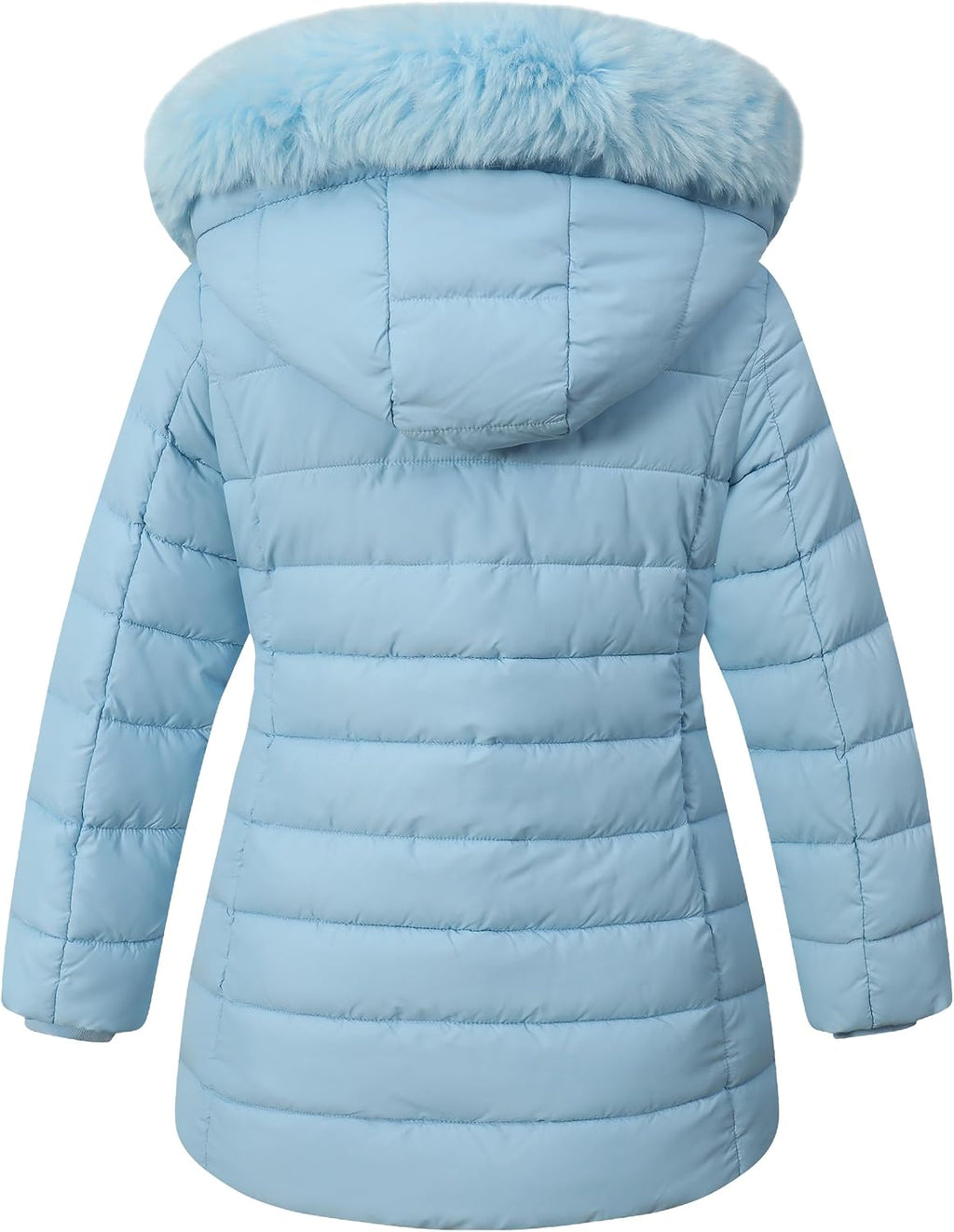 Girls Long Puffer Winter Coat Kid's Removable Hood Parka Jacket | Waterproof Polyester Outer, Soft Fleece Lined
