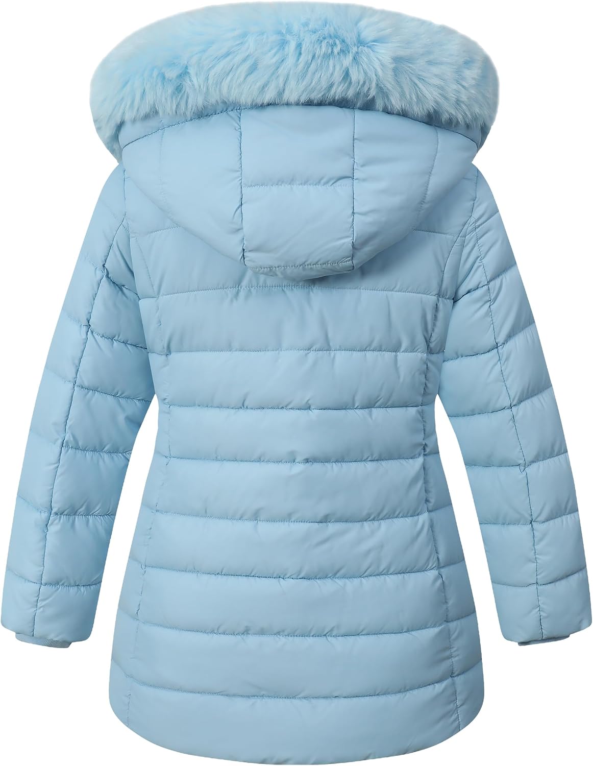 Girls Long Puffer Winter Coat Kid's Removable Hood Parka Jacket | Waterproof Polyester Outer, Soft Fleece Lined