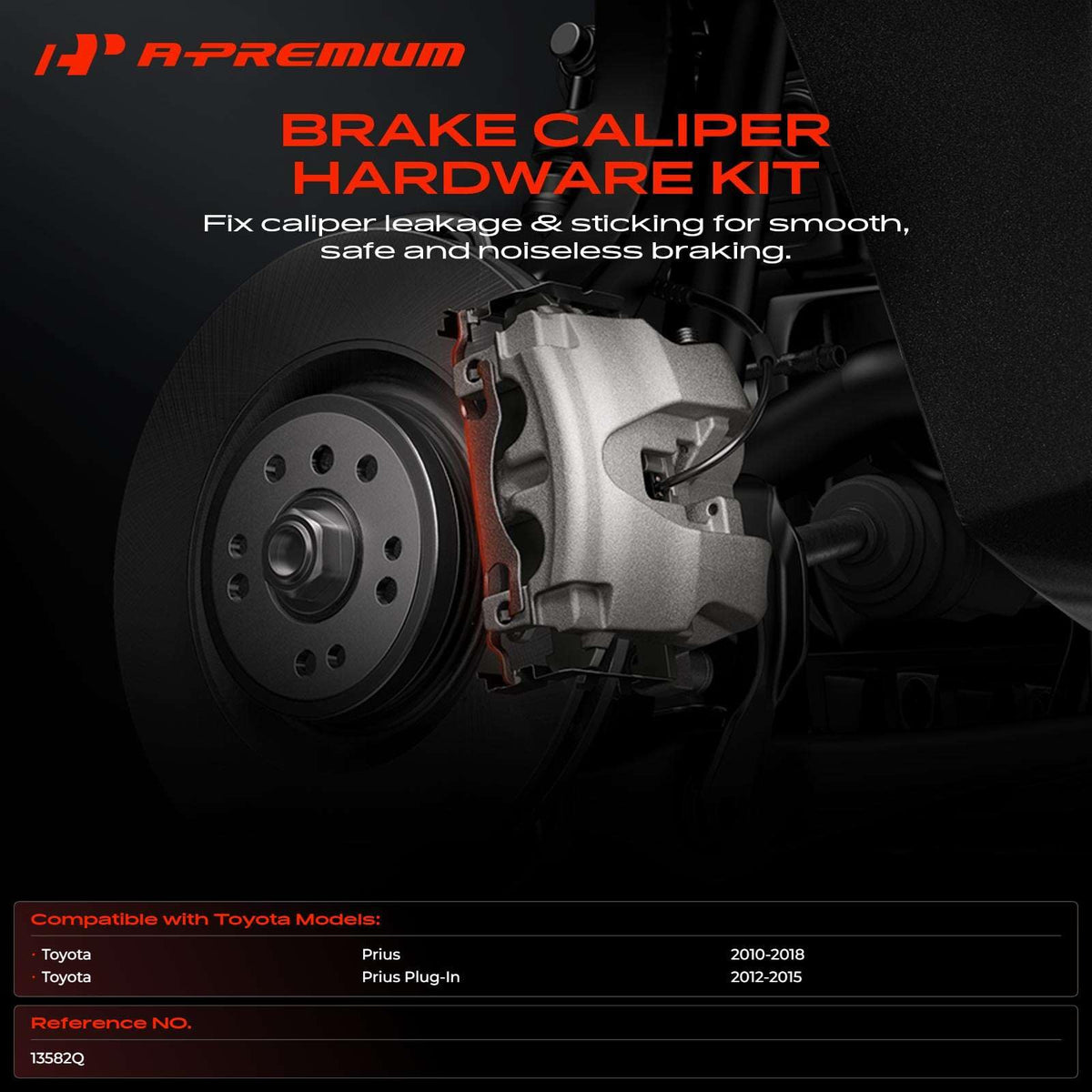 A-Premium Rear Disc Brake Hardware Kit Compatible with Toyota Models