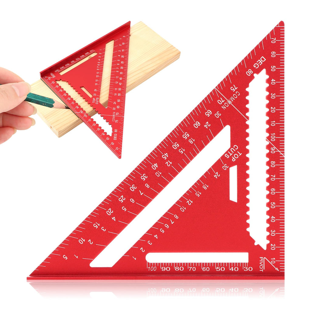IUYYPU Carpenter Square, 7 Inch Metric Rafter Square Red